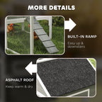 137" Wooden Chicken Coop for 4-6 Chickens, Backyard, Dark Gray