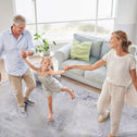 8x10 Non-Slip Machine Washable Area Rug with Low-Pile, Non-Shedding Kid and Pet Friendly Carpet, 96" L x 120" W x 0.15" H, Gray