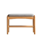 Mid-Century Shoe Bench with High-Rebound Sponge Cushion, Sturdy Shoe Rack with Slatted Compartment, 23.5″ L x 12″ W x 16.5″ H, Natural