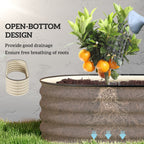 4.9' x 2' x 1.4' Galvanized Raised Garden Bed Kit, Metal Planter Box with Safety Edging, Cream