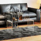 32" Acrylic Coffee Table, 0.6" Thick Rectangle Waterfall Center Table for Living Room, Modern, No Assembly Required, Clear