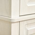 71" Freestanding Kitchen Pantry with 4 Doors and 2 Large Cabinets, Tall Storage Cabinet with Drawer, Distressed White