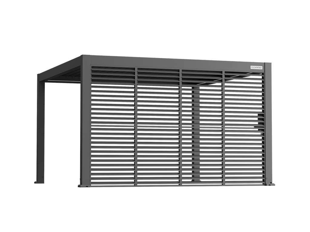 Privacy Shutter Walls Adjustable All-Aluminum Shutters for Pergola - 13' Side Gray, 0–180° Light and Airflow Control