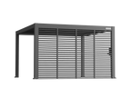 Privacy Shutter Walls Adjustable All-Aluminum Shutters for Pergola - 13' Side Gray, 0–180° Light and Airflow Control