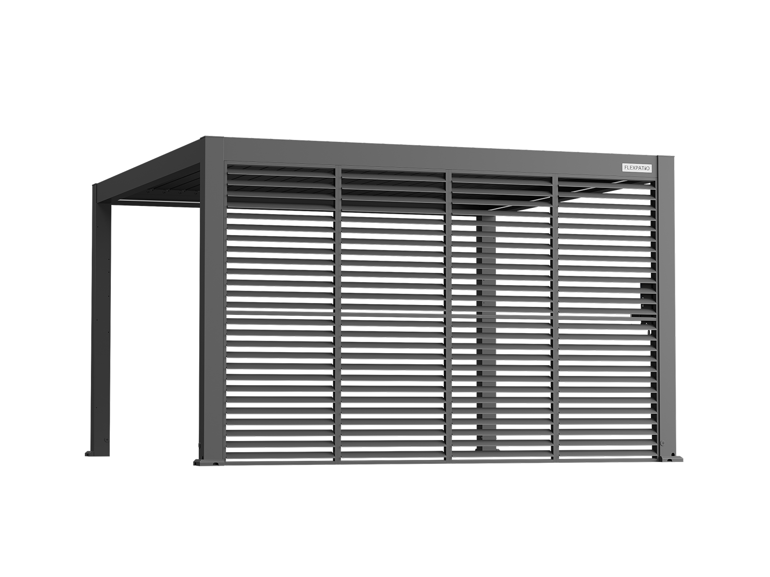 Privacy Shutter Walls Adjustable All-Aluminum Shutters for Pergola - 13' Side Gray, 0–180° Light and Airflow Control