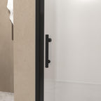 34" Bifold Shower Door with Stainless Steel Handle and Raised Water-Blocking Strips, Space-Saving Panel for Bathroom, 34" L x 0.5" W x 72" H, Matte Black