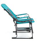 Camping Director's Chair with Side Table and Pocket, Steel Frame, Heavy Duty Oversized Portable Folding Chair, 25" L x 27.5" W x 43.5" H, Blue