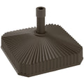 Square Patio Umbrella Base Holder, Heavy Duty Outdoor Umbrella Stand Base, Filled Up to 42lbs with Sand or 33lbs with Water for Garden, Poolside, Brown