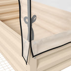 Raised Garden Bed with Legs and Cover, Metal Elevated Planter Box with Bottom Shelf and Liner for Vegetables, Cream