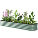 7.9' x 2' x 1' Galvanized Raised Garden Bed Kit, Metal Planter Box with Safety Edging, Green