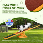 Wooden Dog Agility Seesaw for Balance Training and Exercise, Platform Equipment Run Game Toy, Weather Resistant Pet Supplies, for Outdoor Backyard, 71" L x 12" W x 12" H, Natural
