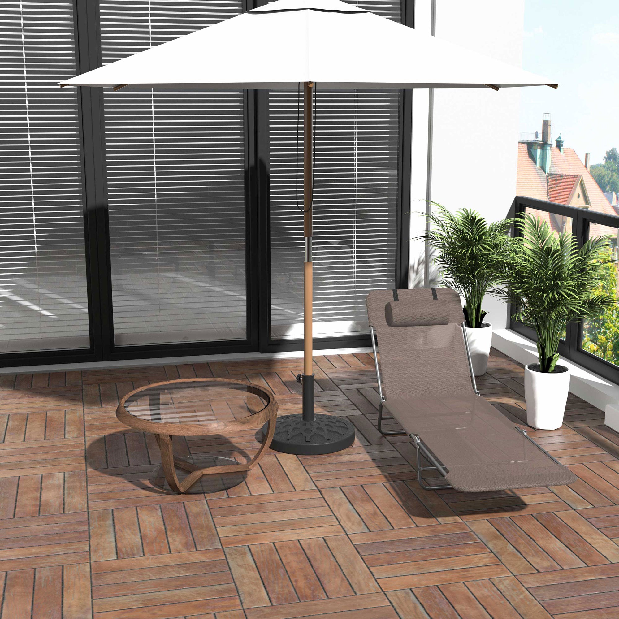 Folding Chaise Lounge Chair, Pool Sun Tanning Chair, Outdoor Lounge Chair with 5-Position Reclining Back Brown