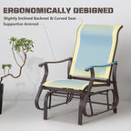 Outdoor Glider Chair, Gliders for Outside Patio with Steel Frame and Mesh Fabric for Backyard, Garden, and Porch, Beige