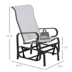 Gliding Lounger Chair, Single Rocker with Lightweight Metal & Mesh Construction, White