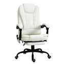 7-Point Vibrating Massage Office Chair High Back Executive Recliner with Lumbar Support, Footrest, Reclining Back, Adjustable Height, White
