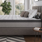12" Twin Diamond Innerspring Hybrid Mattress with Cooling Gel Memory Foam, Pressure Relief, Motion Isolation, 75" L x 38" W x 12" H, Gray