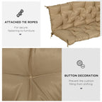 59" x 38" Tufted Bench Cushion for Outdoor Furniture, 3-Seater Replacement for Swing Chair, Patio Sofa/Couch, Khaki