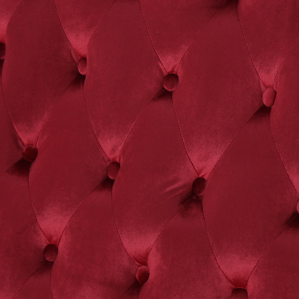 Modern Glam Loveseat Sofa with Velvet Upholstery, Wingback Design, Button-Tufted Diamond Stitch,50.50" W x 34.00" D x 38.50" H, Wine Red