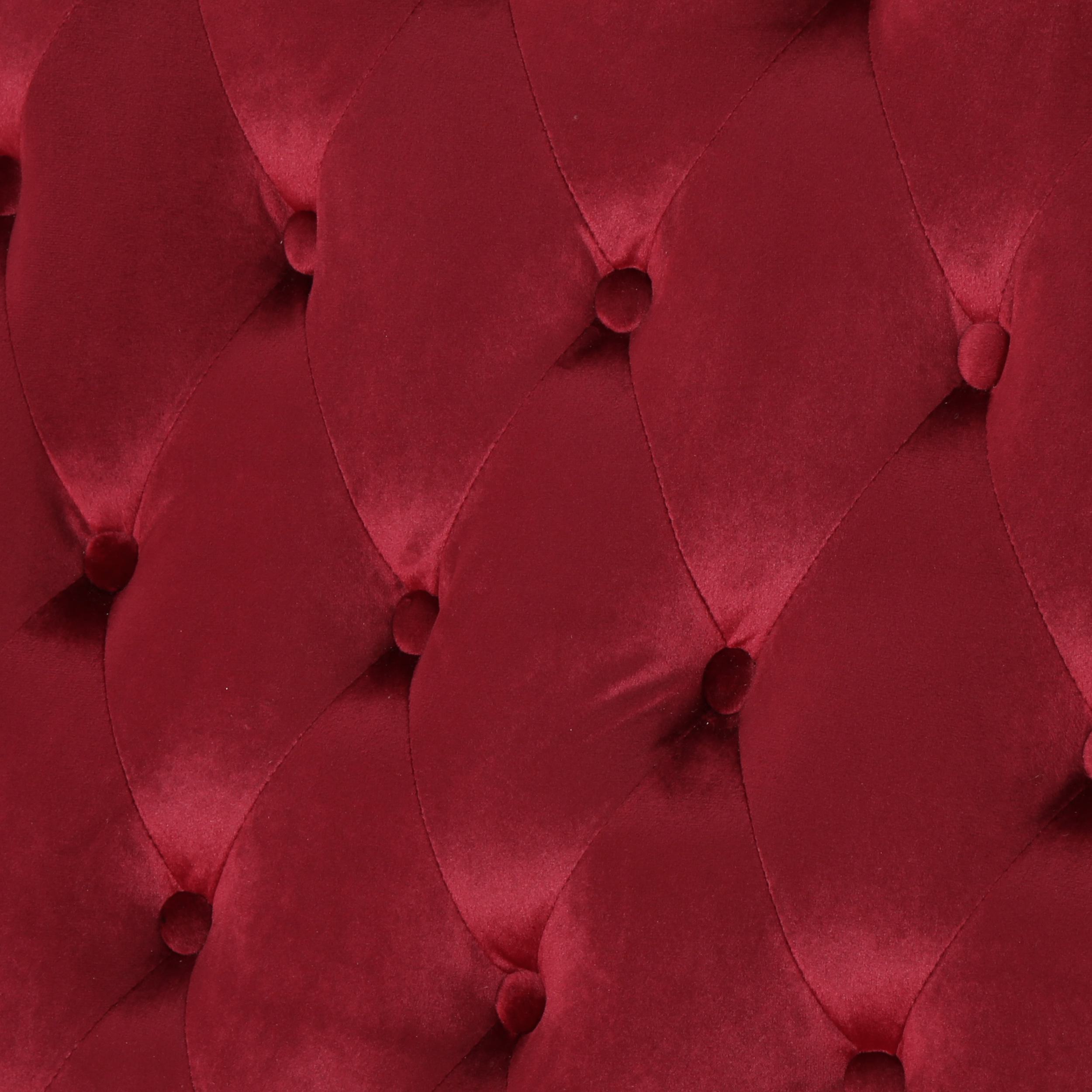 Modern Glam Loveseat Sofa with Velvet Upholstery, Wingback Design, Button-Tufted Diamond Stitch,50.50" W x 34.00" D x 38.50" H, Wine Red