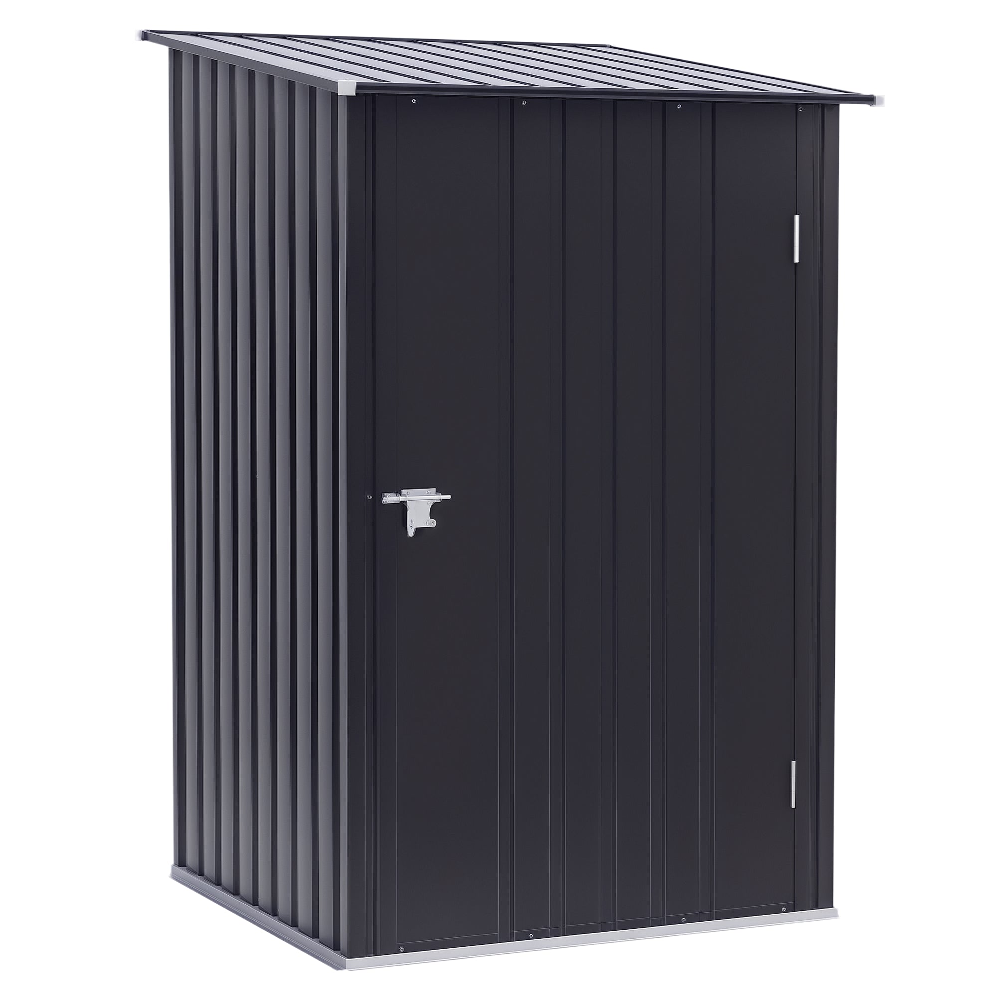 Small Metal Garden Shed, 3.3' x 3.4', Galvanized Steel, Lockable Tool Shed for Patio, Backyard, Lawn, Dark Gray