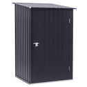 Small Metal Garden Shed, 3.3' x 3.4', Galvanized Steel, Lockable Tool Shed for Patio, Backyard, Lawn, Dark Gray