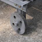 36'' Wooden Potting Bench Work Table with 2 Removable Wheels, Sink, Drawer & Large Storage Spaces, Gray