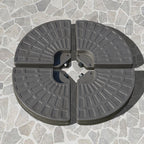 4 Pieces Cantilever Patio Umbrella Base, Fan Shaped Umbrella Weight w/ Built-In Handles & Rugged Material, 148 lbs Water and 220 lbs Water and Sand, Coffee