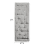 Lightweight Poly Chenille Floor Pillow Cushion with Tufted Detailing, Travel Wrap, Versatile Long Lounger for Relaxing, 74" L x 27" W x 3" H, Gray