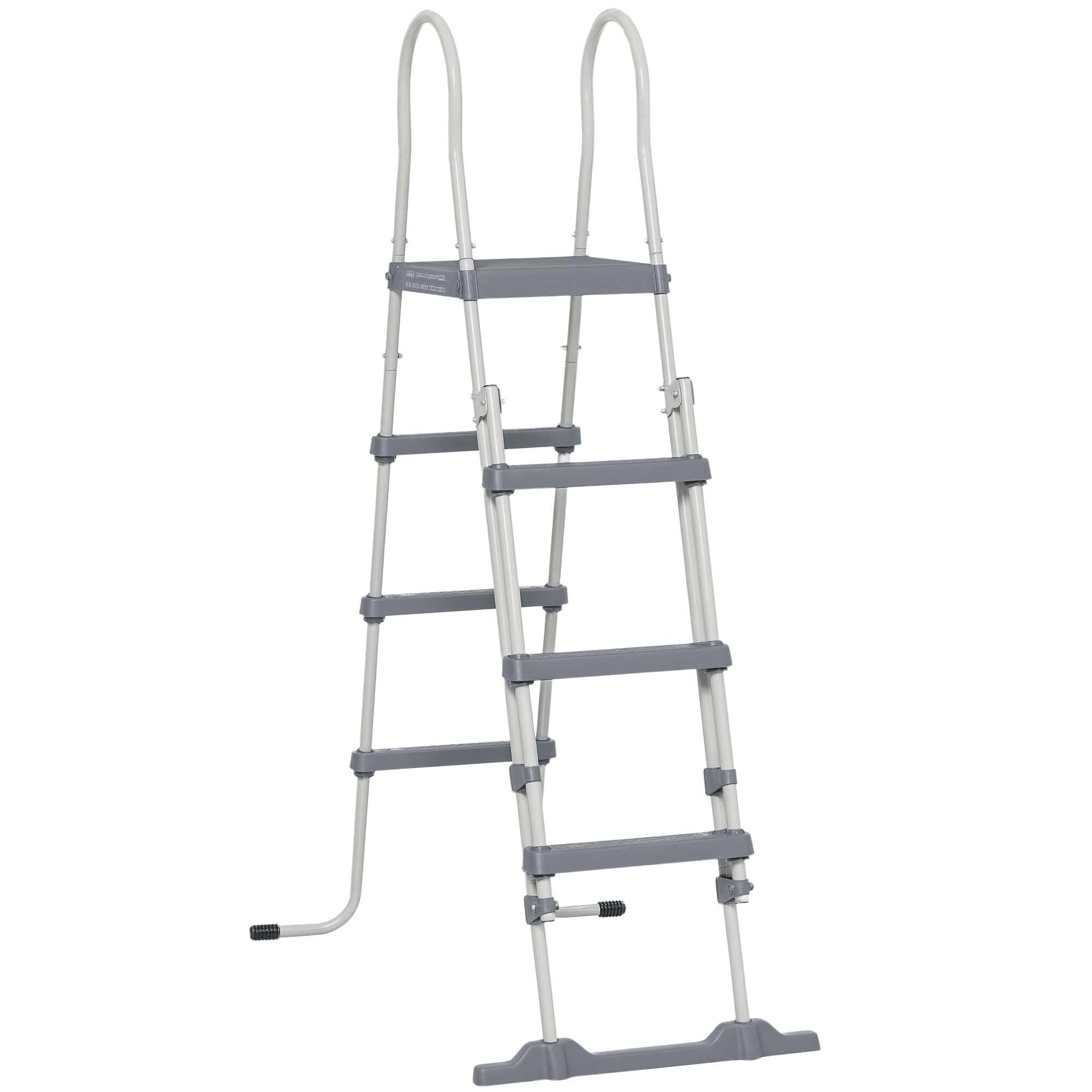 70" Above Ground Swimming Pool Ladder, A-Frame Deck Ladder, Non-slip Steps and Handrails for 48" Pool Wall Height, Gray