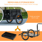 Trailer for Bike, Bicycle Cargo Trailer with Removable Storage Box, No Bottom