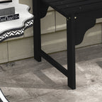 Slatted Wooden Garden Bench, Curved Seat Front Porch Bench, Black