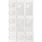 Portable Wardrobe Closet, Folding Clothes Storage Organizer with 8 Cube Compartments, 2 Hanging Rods, 11 Magnet Doors, White
