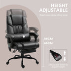 Massage Office Chair with 6 Vibrating Points, High Back Reclining Office Chair with Footrest and Remote, Black