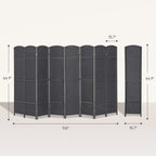 Folding Room Divider Screen 8 Panel 5.6' Tall Privacy Screen Freestanding Room Partition for Home Office, Charcoal Gray