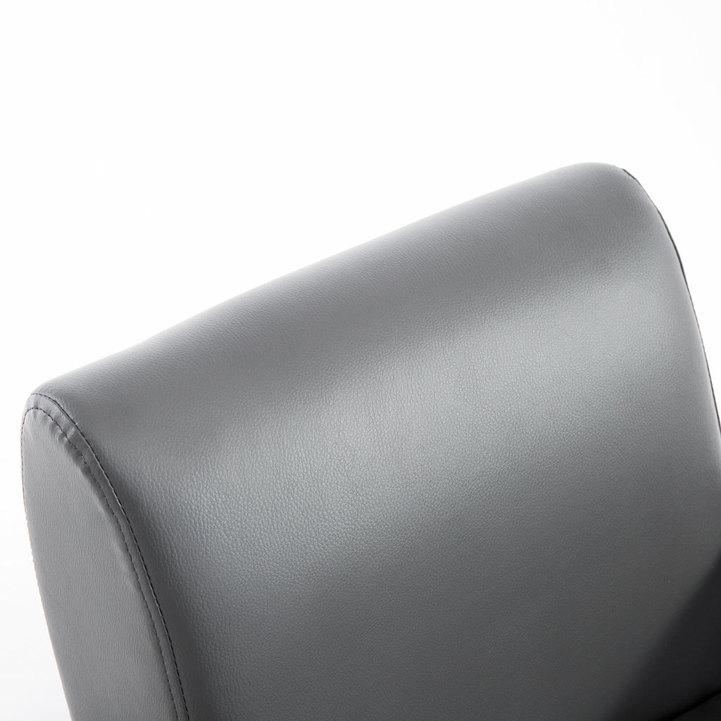 Kids Sofa Rocking Chair with Side Pocket, PU Leather Toddler Armchair for Children Grey