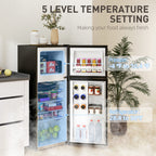 Small Fridge with Freezer, 4 Cu Ft Refrigerator with Reversible Doors, Silver