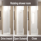 28” Bi-Fold Shower Door with Explosion-Proof Film and Tempered Glass, Bathroom Door with Stainless Steel Handle, 28" L x 0.5" W x 72" H, Chrome