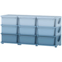 29.5" 3 Tier Kids Storage Unit Dresser Tower w/ 9 Drawers, Blue