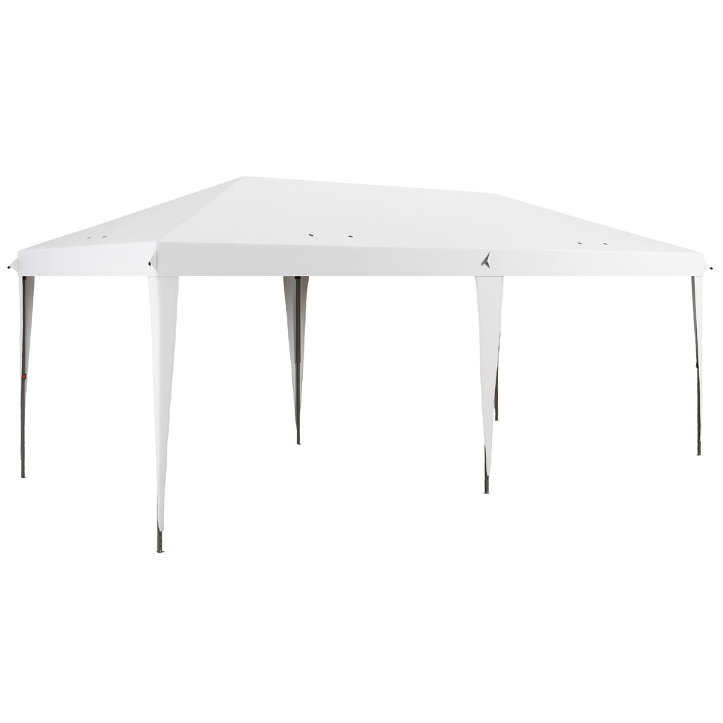 10' x 19.2' Outdoor Gazebo Pop Up Canopy Party Tent with Carrying Bag, White