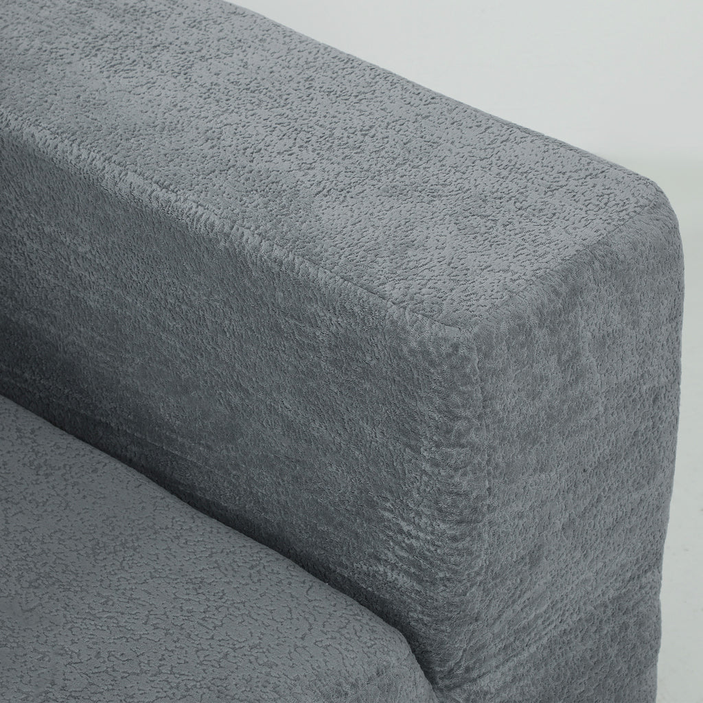 Modular Sectional Sofa, Boneless U-Shape Sectional Couch with 2 Ottomans, Dark Gray