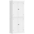 72" Kitchen Cabinet, Pantry Storage Cabinet with Doors and Shelves, Freestanding Food Pantry Cabinet, White Wood Grain