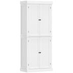 72" Kitchen Cabinet, Pantry Storage Cabinet with Doors and Shelves, Freestanding Food Pantry Cabinet, White Wood Grain