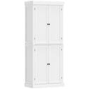72" Kitchen Cabinet, Pantry Storage Cabinet with Doors and Shelves, Freestanding Food Pantry Cabinet, White Wood Grain