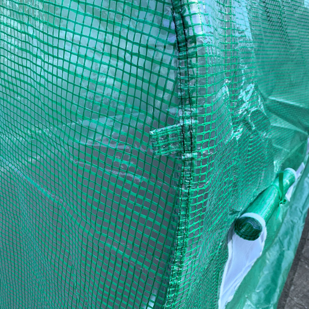 15' x 7' x 6.5' Walk-in Tunnel Hoop Greenhouse, Green House for Outside with PE Cover, Steel Frame, Roll-Up Zipper Door & Windows for Flowers, Vegetables, Tropical Plants, Green