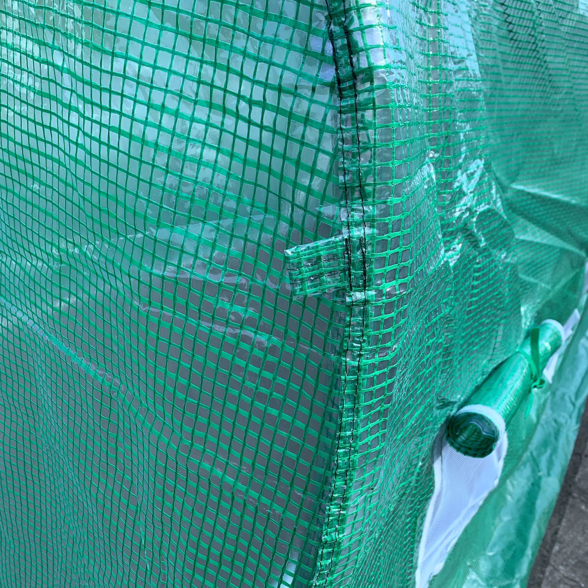 15' x 7' x 6.5' Walk-in Tunnel Hoop Greenhouse, Green House for Outside with PE Cover, Steel Frame, Roll-Up Zipper Door & Windows for Flowers, Vegetables, Tropical Plants, Green