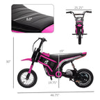 24V 350W Electric Dirt Bike Up to 15 MPH w/ Twist Grip Throttle, Pink