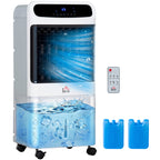 3-In-1 Ice Cooling Fan, Mobile Evaporative Air Cooler with Remote, Timer, Oscillating for Home Office, Bedroom, White