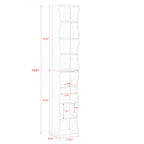 8-Tier Adjustable Slim Bookcase with Wavy Edge Design, Anti-Tip Hardware, Detachable Cabinets for Home Storage, 11.5" L x 9.5" W x 71" H, Black