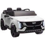 2-Seater 12V 10AH Ride on Truck, Escalade Licensed Electric Car for Kids w/ Spring Suspension Wheels, White