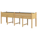 Wooden Raised Garden Bed, Large Elevated Planter Box with Legs, Bed Liner and Drain Holes, 7.4' x 1.8' x 2.6', Natural